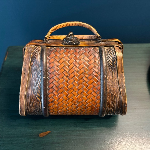 Handmade Wooden Handbag Brown - Picture 1 of 6